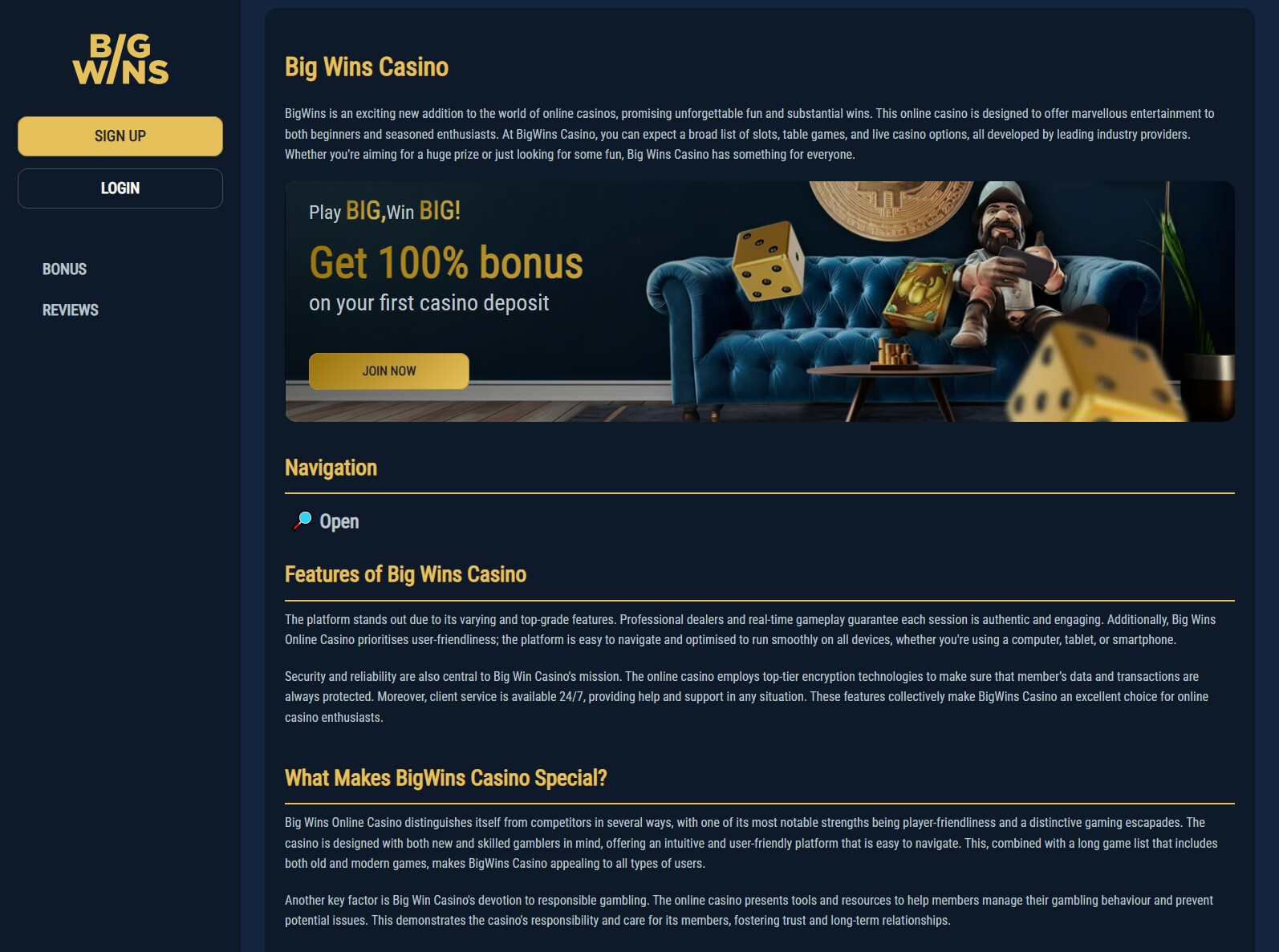 Big Wins Live Gambling Enterprise